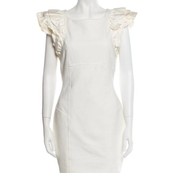 Ted Baker Square Neckline Mini Dress white cream knee length diress - Picture 1 of 3